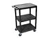 Offex 32"H Multipurpose 3 Flat Shelf Cart, Black
