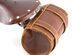 Leather Round Velcro Saddle Bag (Vintage Brown)