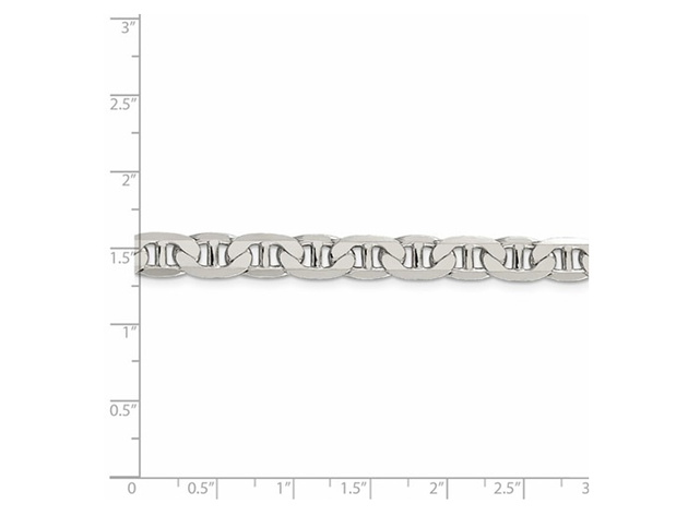 Sterling Silver Mens Anchor Chain Bracelet (9 Inches)