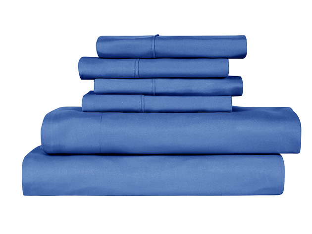 6-Piece Bamboo-Blend Comfort Luxury Sheet Set (Warm Blue/Full)