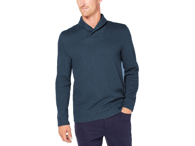 Tasso Elba Men's Shawl-Collar Pullover Sweater Navy Size Small | StackSocial