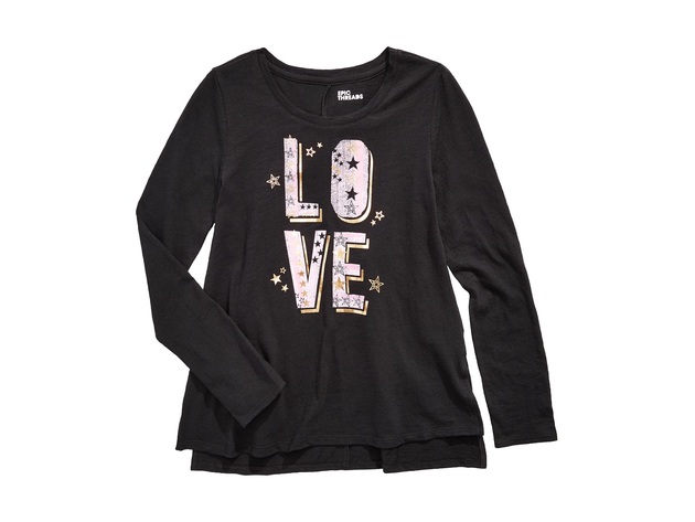 Epic Threads Big Girls Love T-Shirt Black Size Extra Large