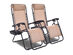 Costway 2PC Zero Gravity Chairs Lounge Patio Folding Recliner Beige W/Cup Holder