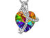 Rainbow Heart Necklace Ft. Aurora Borealis Swarovski Elements 