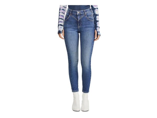Free People Women's Riley Seamed Skinny Jeans Blue Size 25
