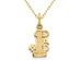 14K Yellow Gold  #1 DAD Charm Pendant Necklace with Chain