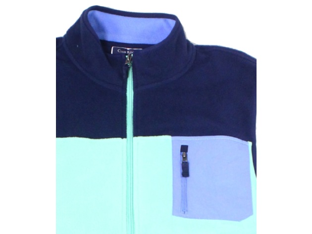 Club Room Men's Colorblock Fleece Sweater Vest Mint Size Extra Large