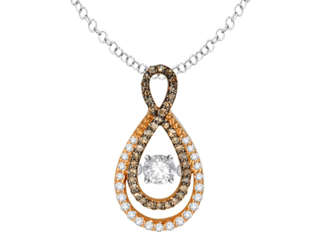 Glittering Stars Dancing Diamond Infinity Pendant 2/5 (ctw) 14K Rose Gold with Chain