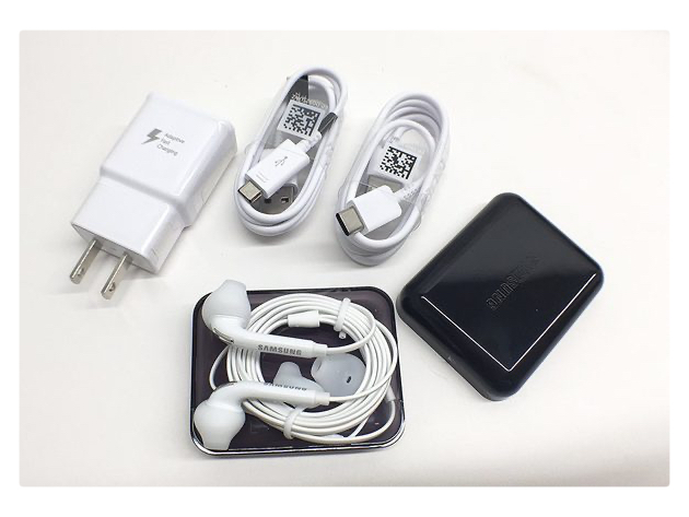 Samsung AFC Fast Charger with Type C & Micro USB + Headset Stylus Kit White