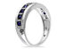 Blue Sapphire Ring 3/5 Carat (ctw) with Diamonds in 10k White Gold - 10