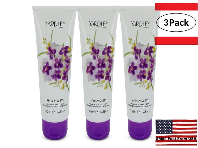 3 Pack April Violets by Yardley London Hand Cream 3.4 oz  for Women