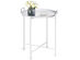 Costway Metal Tray Table Round End Table Sofa SideTable Living Room Bedroom - White