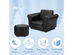 Costway  Kids Sofa Armrest Chair Couch Children Toddler Birthday Gift w/ Ottoman Black - Black