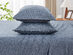 Kathy Ireland 4 Piece Heathered Jersey Knit Cotton Sheet Set (Queen/Denim)