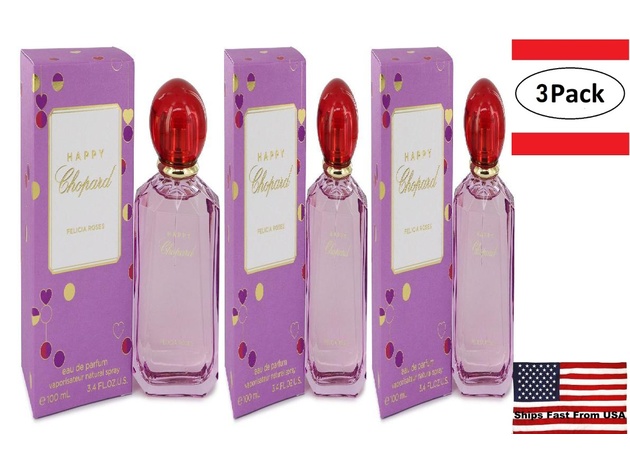 3 Pack Happy Felicia Roses by Chopard Eau De Parfum Spray 3.4 oz for Women