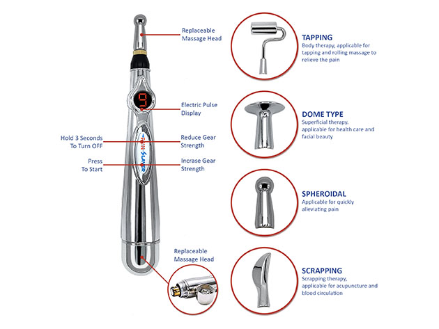 Acupressure Pen with 5 Massage Heads + Massage Therapy Machine