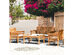 Costway 4 Piece Outdoor Acacia Wood Sofa Furniture Set Cushioned Chair Coffee Table Garden