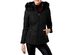 Maralyn & Me Women's Juniors' Hooded Faux-Fur-Trim Puffer Coat Black Size Extra Small