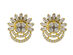 Princess Cut Oval Baguette Cubic Zirconia Stud Earrings (Gold)