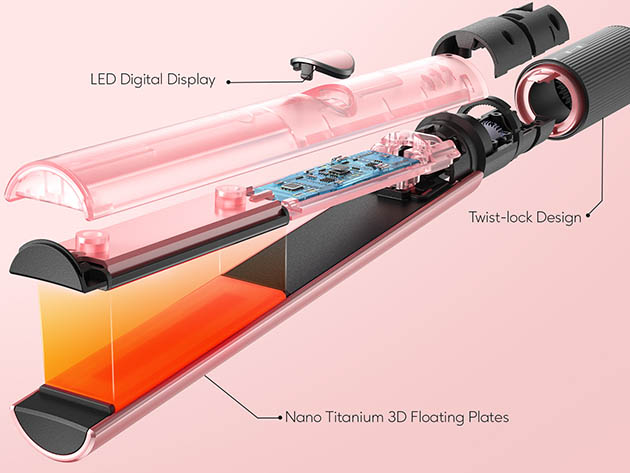 KIPOZI 2-in-1 Straightener & Curling Iron