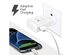 Wall Charger with USB-C High Speed Charge & Sync Cable for Samsung Galaxy S8/S9, LG G5/G6/Huawei-White 2 Pack - White