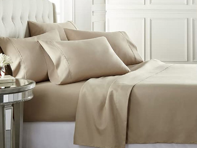 Jeske 1000 Thread Count Egyptian-Quality 100% Cotton Sheet Set (Full/Taupe)