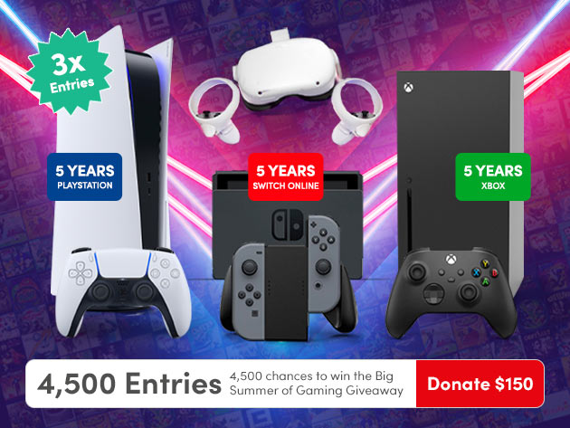 4,500 Entries to Win the Big Summer of Gaming Giveaway & Donate to Charity