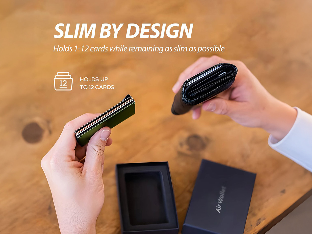 Slim RFID Wallet with Apple FindMy (Carbon Fiber Look)