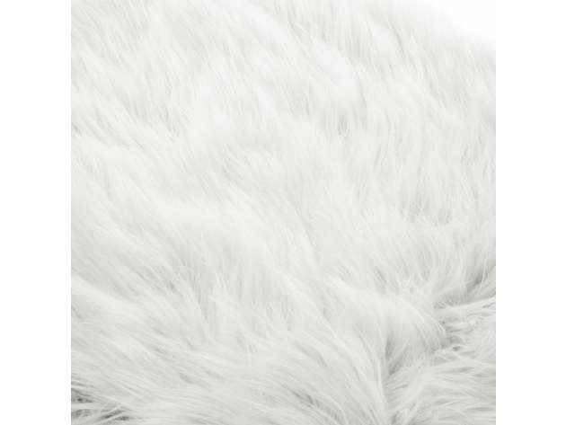 Monet Lux Fur Bench Chrome White
