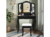 Costway Vanity Makeup Dressing Table Set W/Stool 4 Drawer&Mirror Jewelry Wood Desk Black