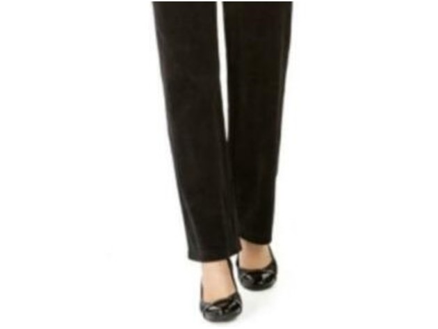 Karen Scott Women's Petite Velour Pull-On Pants Black Size Petite
