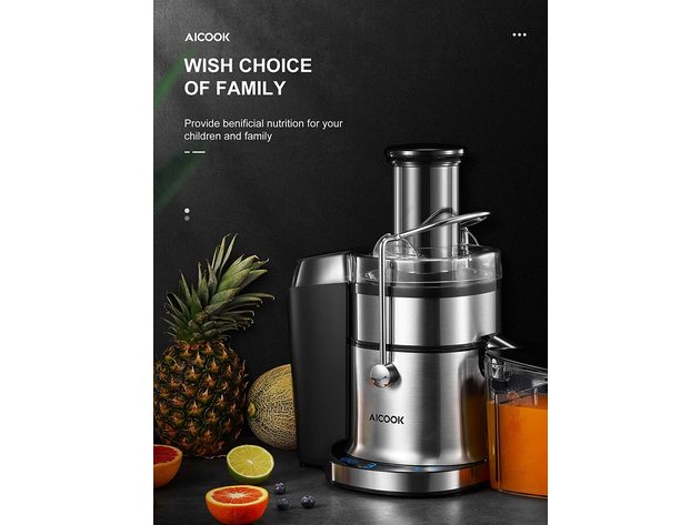 3" Feed Chute Centrifugal Juicer, 5 Settings Juice Extractor, Anti-Drip, Easy Clean and Assemble