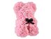Homvare Foam Rose Teddy Bear 10" with Gift Box for Valentines Day, Anniversary and Birthday - Pink/Black
