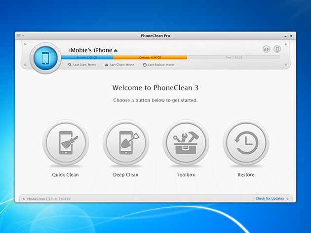 PhoneClean iOS Cleaner for PC