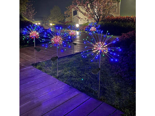 2-Pack LED Solar Firework Garden Light