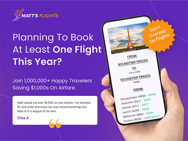 Matt's Flights Premium Lifetime Deal — Save On Travel