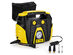 Portable Air Compressor Tire Inflator AC/DC Electric Pump w/ 3 Nozzle Adaptors - Black/Yellow