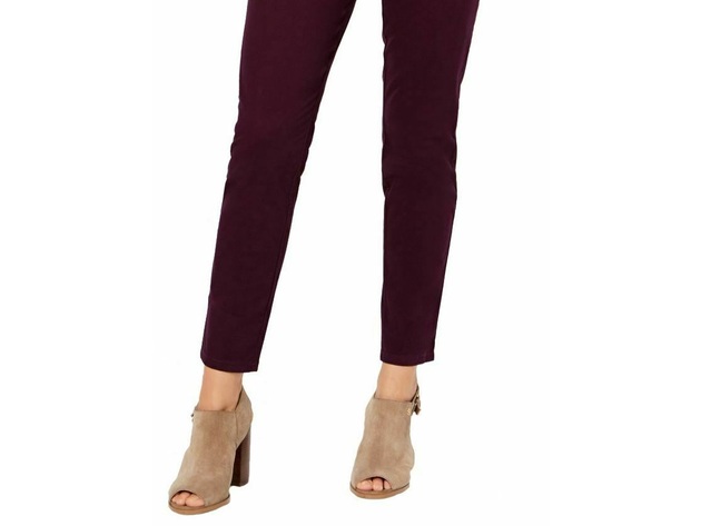 Tommy Hilfiger Women's Faux-Suede Slim Pants Red Size 4