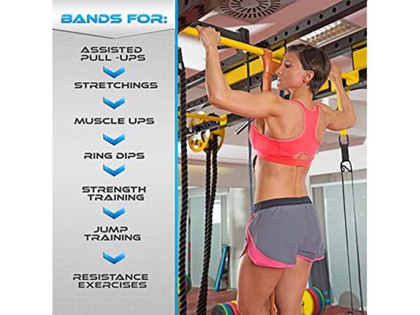 Available in 5 Strengths Arms /& Core Exercises Proworks Resistance Bands Heavy Duty Assisted Pull Up Bands with Workout Guide for Pull Ups Legs Single Band