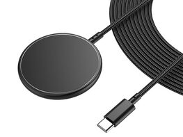 Wireless Charging Pad with 10Ft USB-C Cable (MagSafe Compatible)