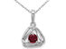 1/3 Carat (ctw) Lab-Created Ruby Pendant Necklace in 14K White Gold and Chain