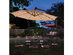 Costway 10' Hanging Solar LED Umbrella Patio Sun Shade Offset Market W/Base Beige