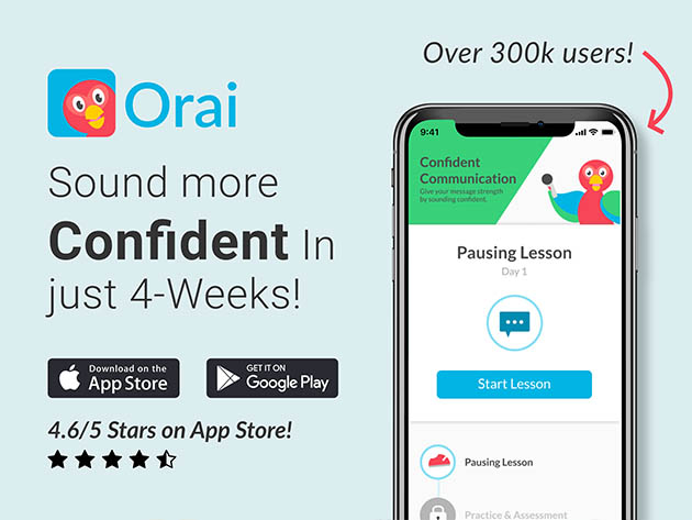 Orai Personal Ai Speech Coach: Lifetime Subscription