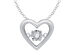 Glittering Stars Dancing Diamond Heart Pendant Necklace in Sterling Silver with chain