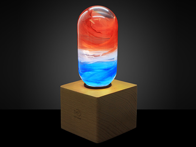 Sunrise Lamp with Wooden Base