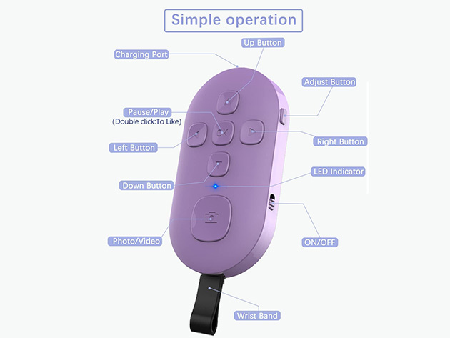 Bluetooth Remote Control for Apps (Pink)