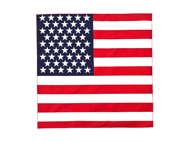 Qraftsy Solid Cotton Anti-Shredding Bandanas - Bulk Wholesale - 45 Pack - USA Flag