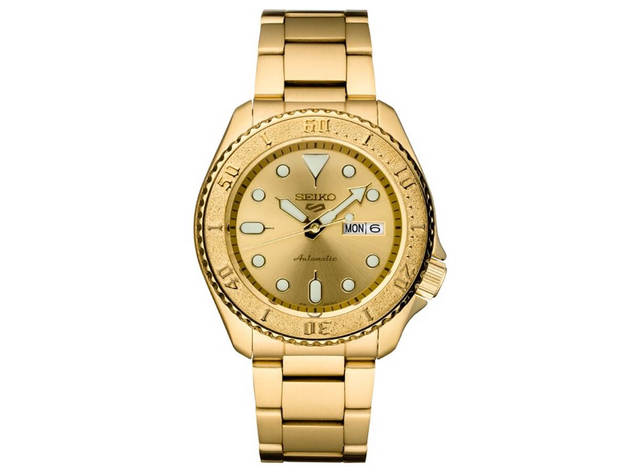 Seiko SRPE74 5 Sports 24-Jewel Gold-Tone Watch