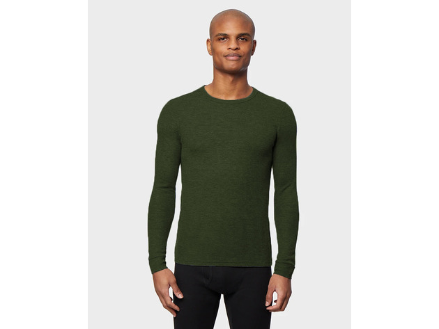 32 Degrees Men's Base Layer Crew Neck Shirt Olive Size Small