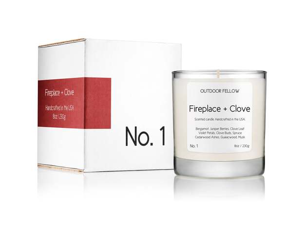 Fireplace and Clove Scented Candle